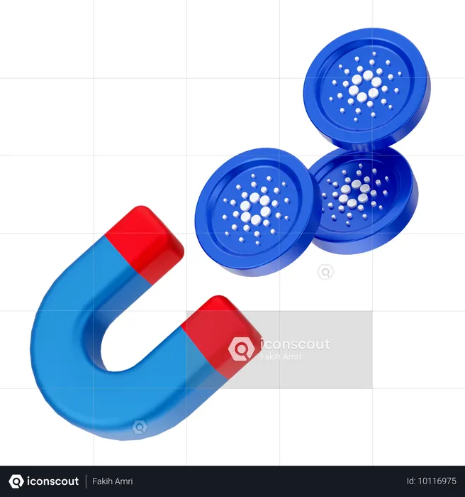 Atrair moeda cardano  3D Icon