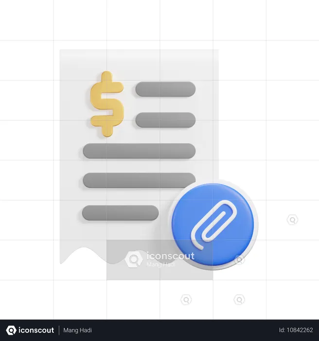 領収書を添付する  3D Icon