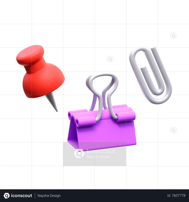 Attachment Clip  3D Icon