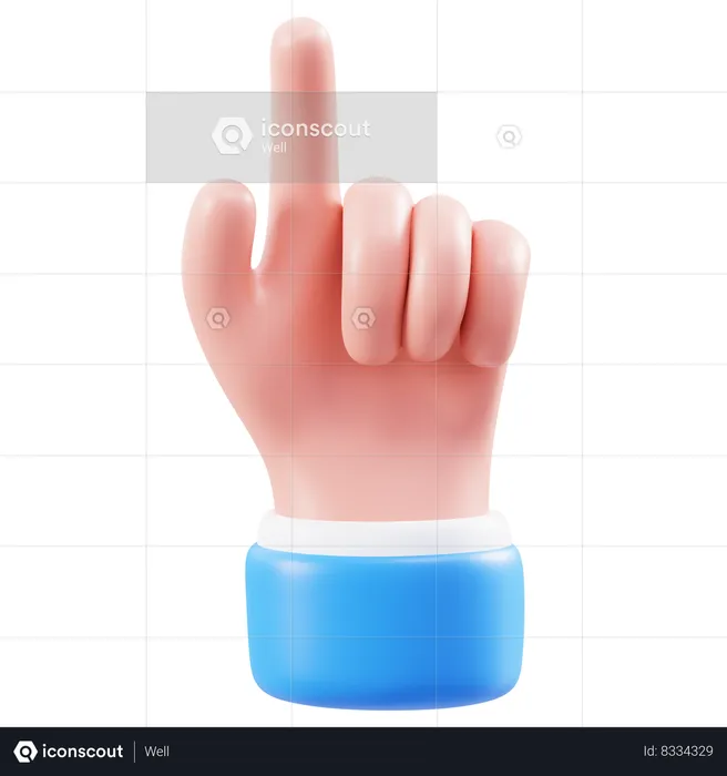 Attention Hand Gesture  3D Icon
