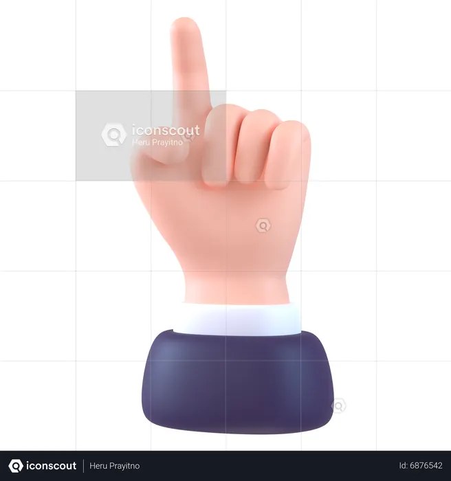 Attention Hand Gesture  3D Icon