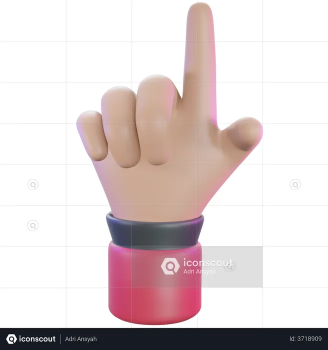 Attention hand gesture  3D Illustration