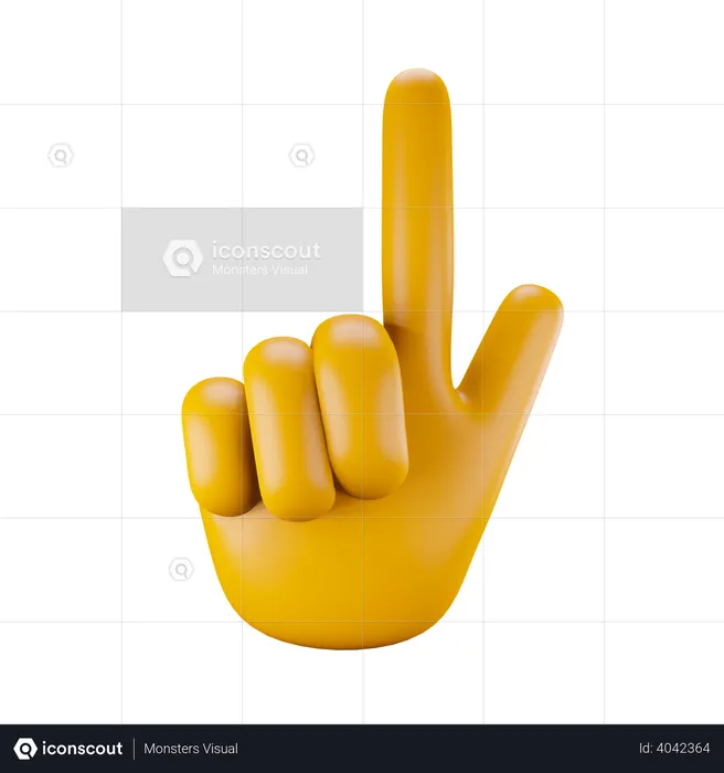 Attention hand gesture  3D Illustration