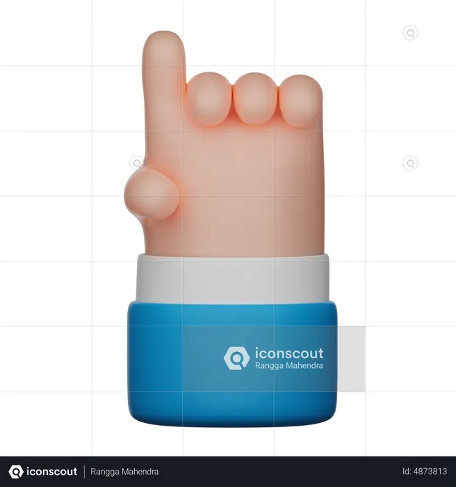 Attention Raise Hand Gesture Sign  3D Icon