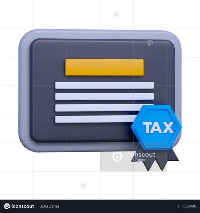 Attestation fiscale  3D Icon