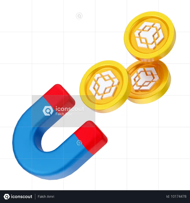 Attract Binance Coin  3D Icon