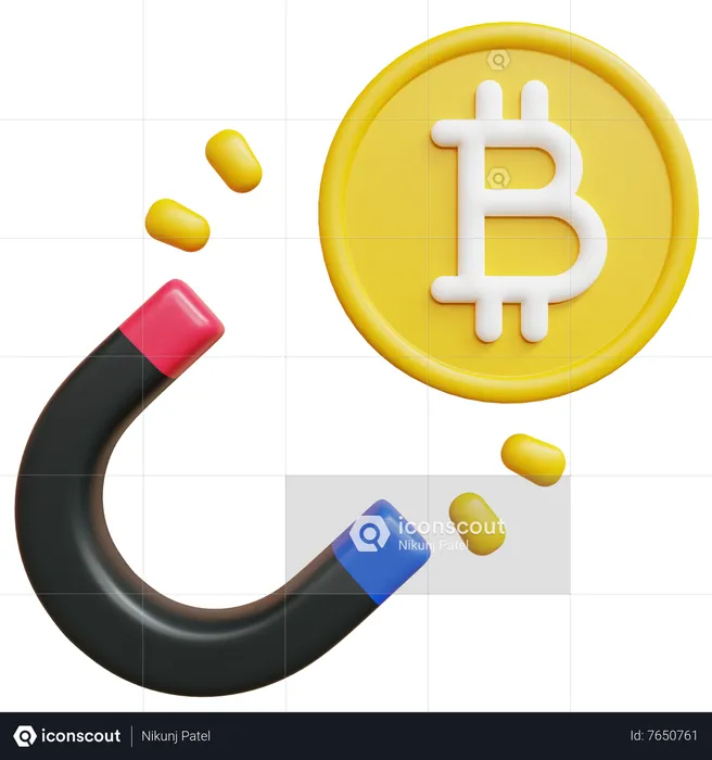 Attract Bitcoin  3D Icon
