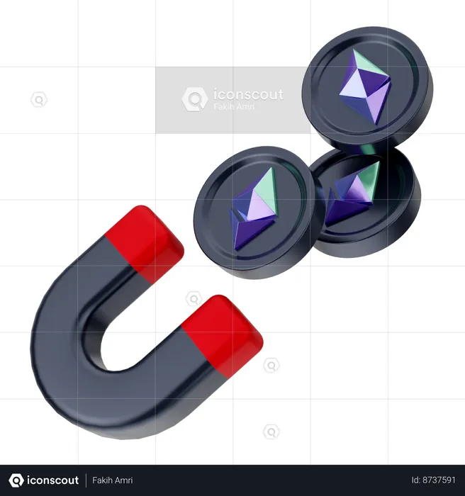 Attract Coins  3D Icon