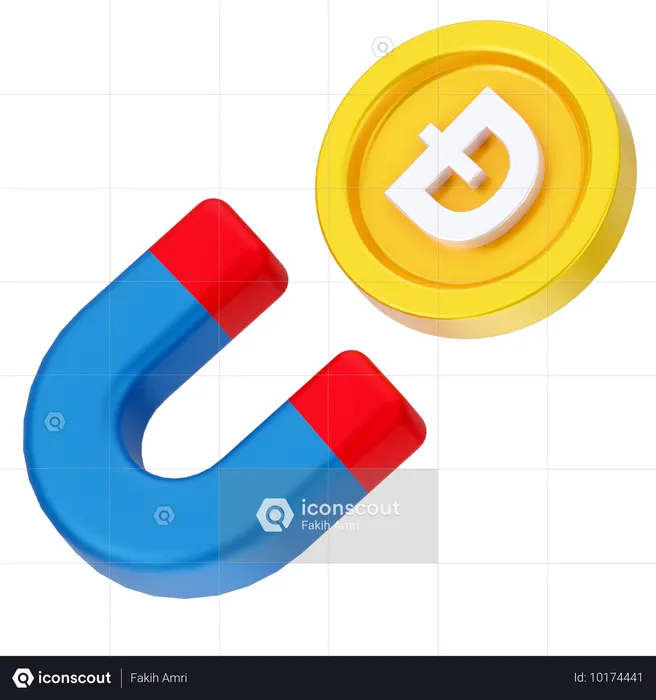 Attract Dogecoin  3D Icon