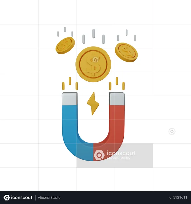 Attract Money  3D Icon