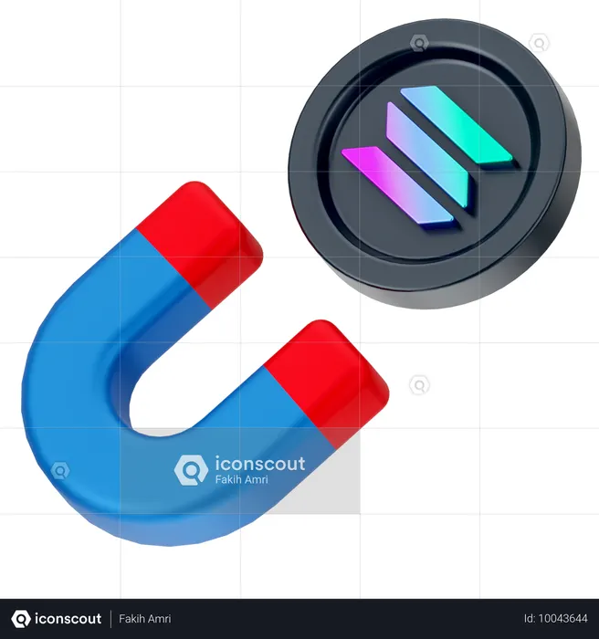 Attract Solana Coin  3D Icon