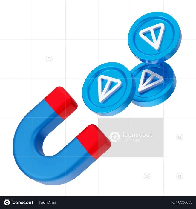 Attract Ton Coin  3D Icon