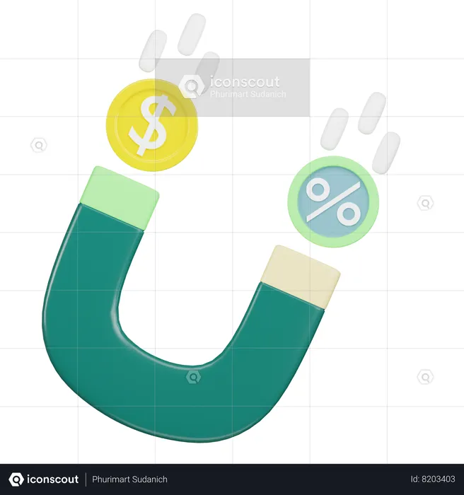 Attracting Money  3D Icon