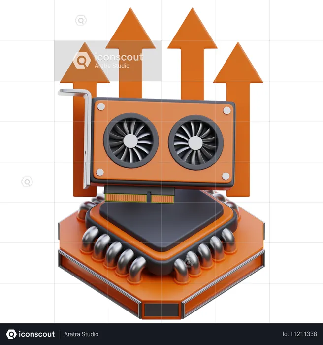 Atualizações de hardware de mineração  3D Icon