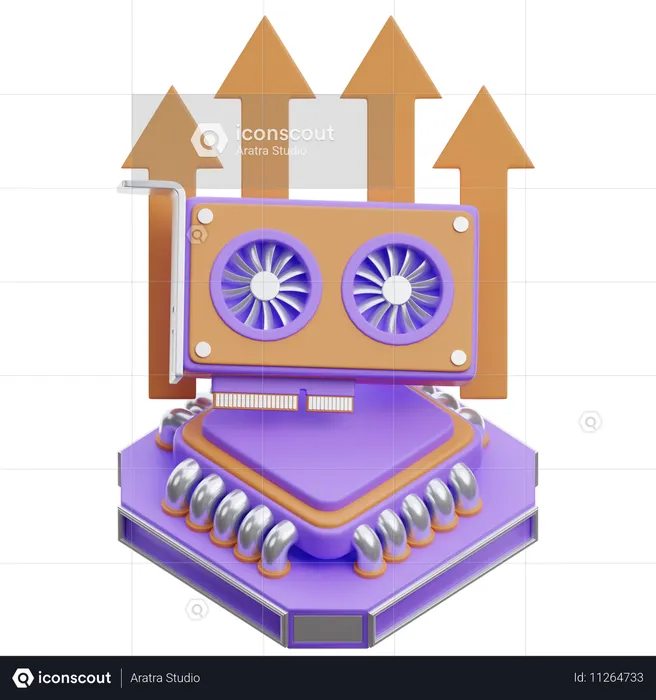 Atualizações de hardware de mineração  3D Icon