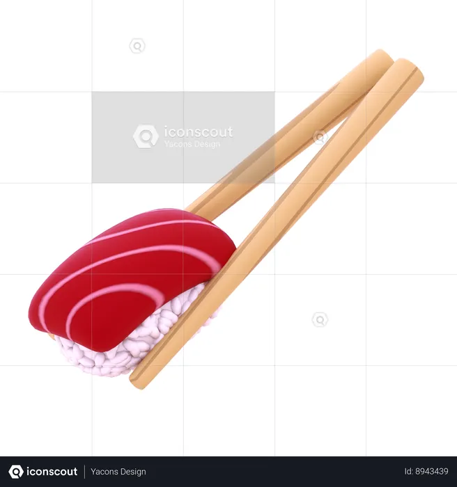 Nigiri de atum em pauzinho  3D Icon