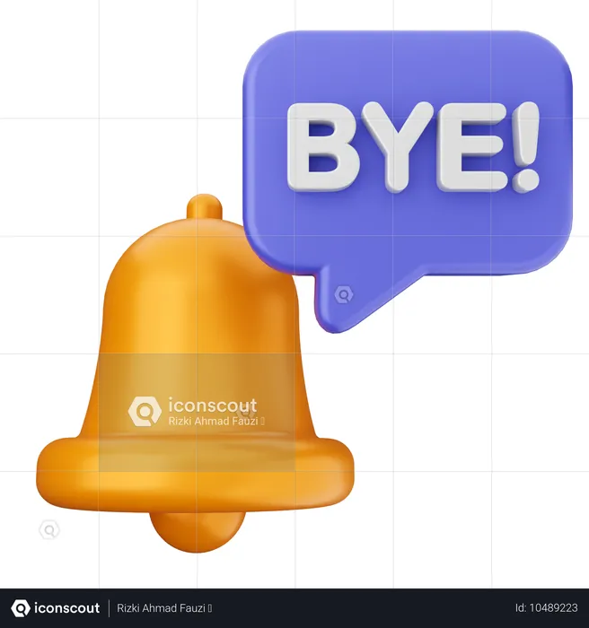 Au revoir notification cloche  3D Icon