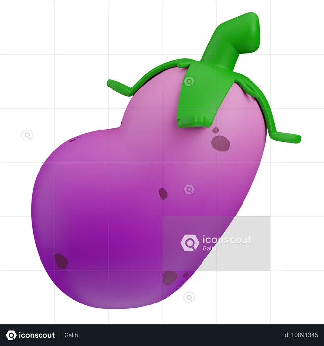 Aubergine  3D Icon