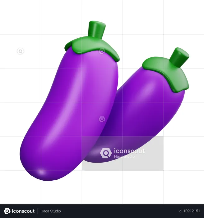 Aubergine  3D Icon