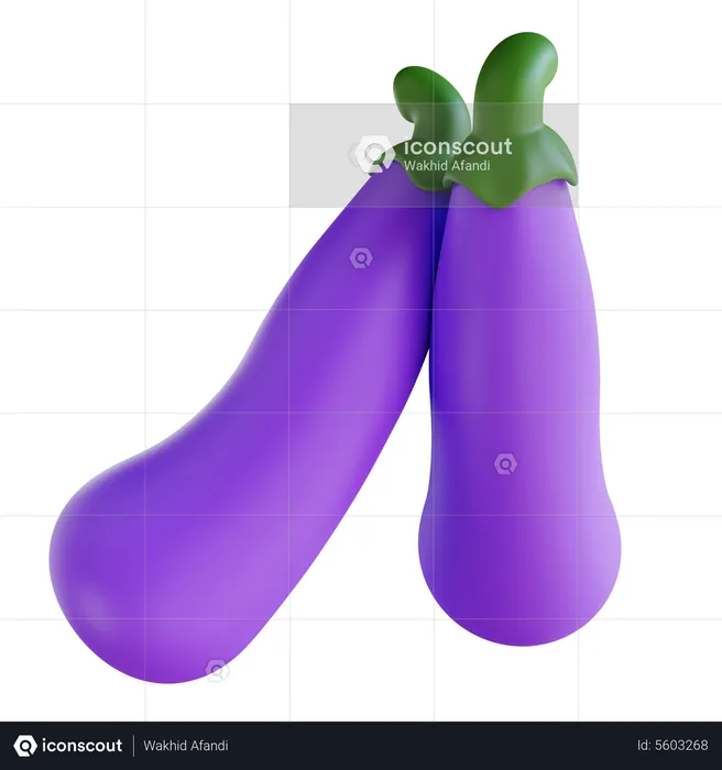 Aubergine  3D Icon