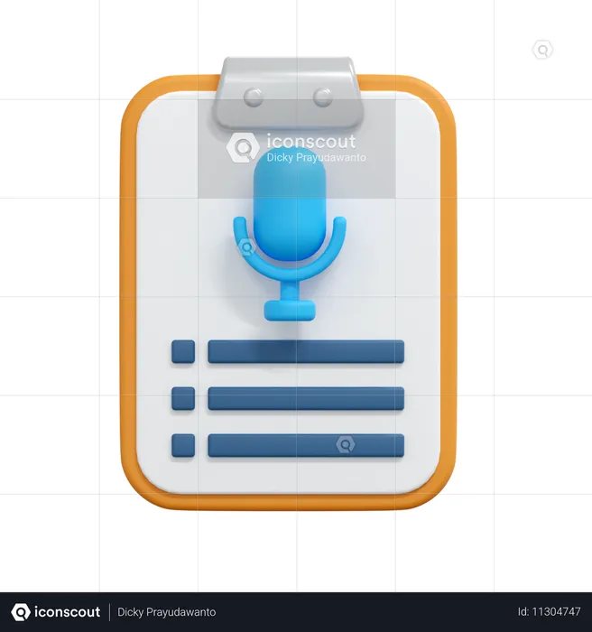 Audio-Bericht  3D Icon