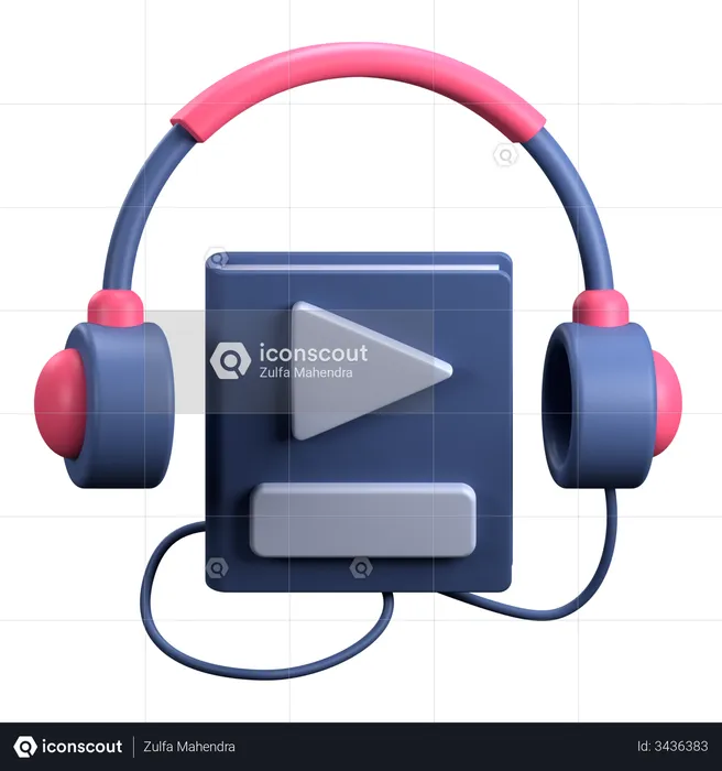 Audio Book  3D Illustration