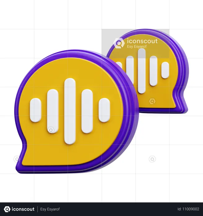 Audio-Chat  3D Icon