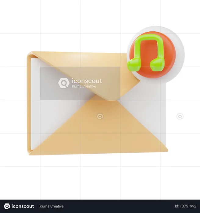 E-mail audio  3D Icon