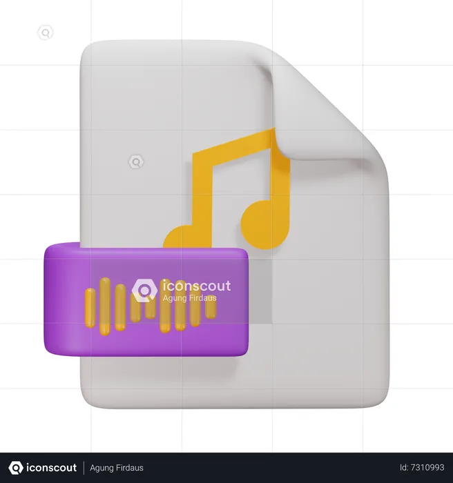 Audio File  3D Icon
