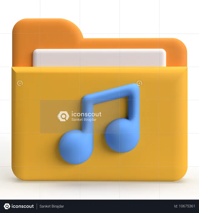 Audio Folder  3D Icon