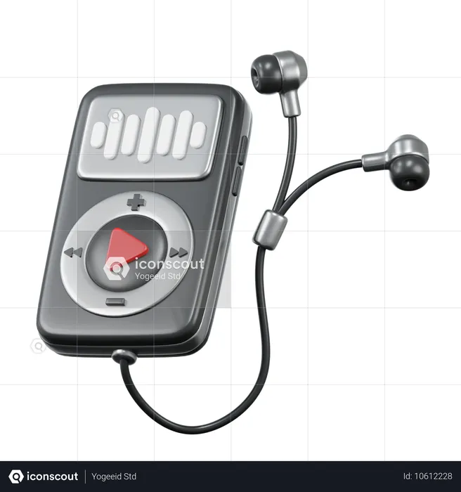 Audio-Abspielgerät; Audio-Player; Musikabspielgerät  3D Icon