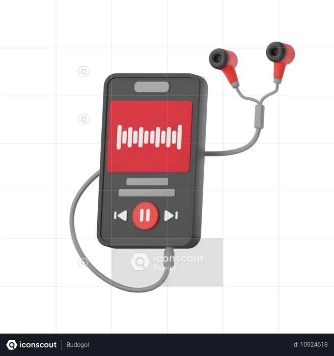 Audio-Abspielgerät; Audio-Player; Musikabspielgerät  3D Icon