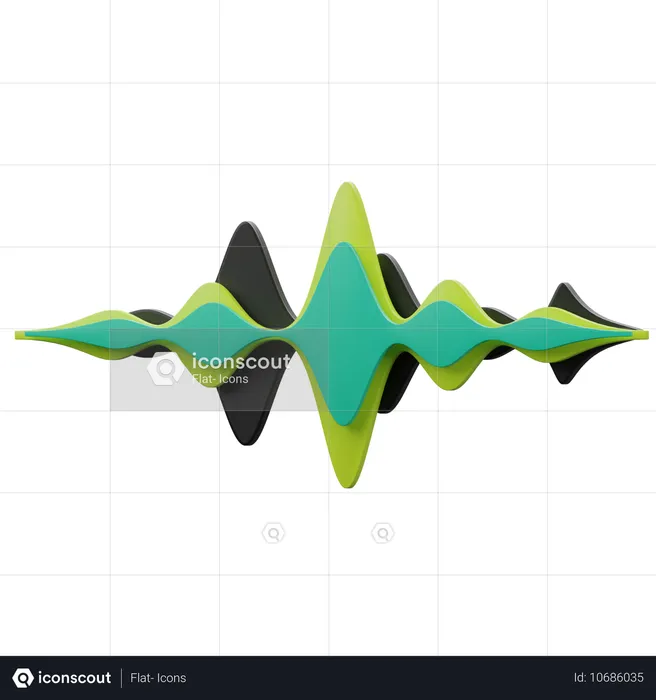 Audio Waves  3D Icon