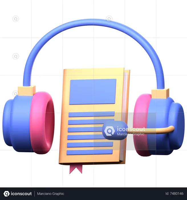 Audio libro  3D Icon