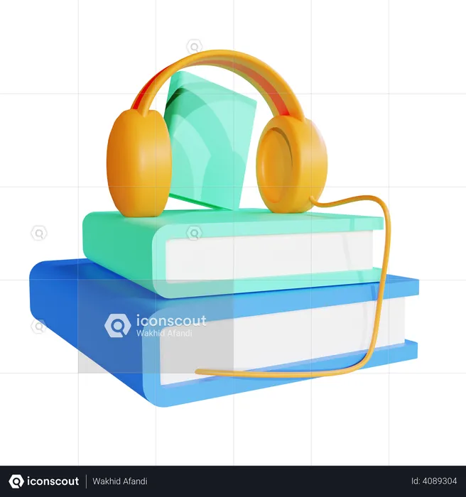 Livros de áudio  3D Illustration