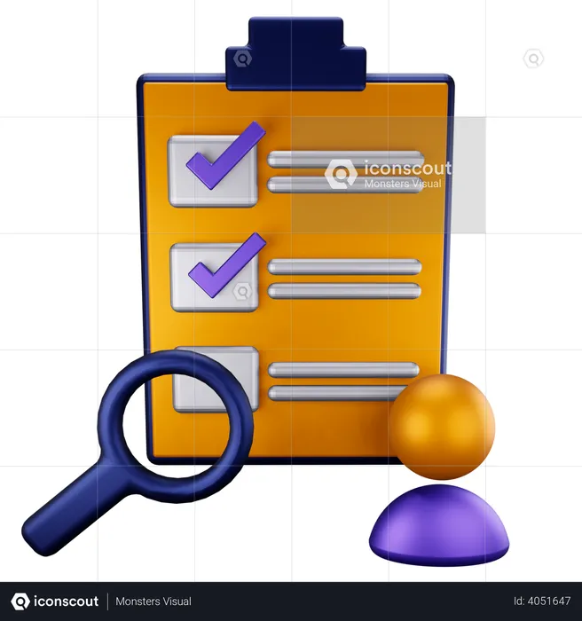 Audit checklist  3D Illustration