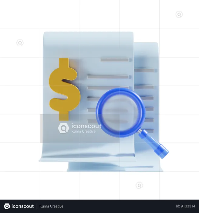 Auditoría financiera  3D Icon