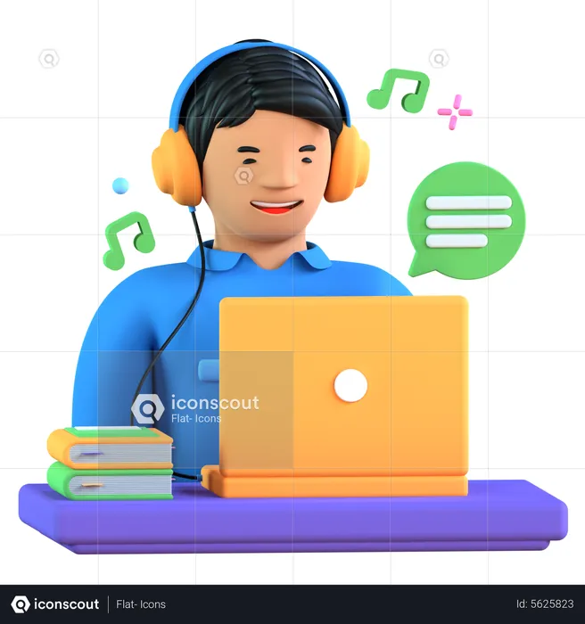 Auditory Learning  3D Illustration