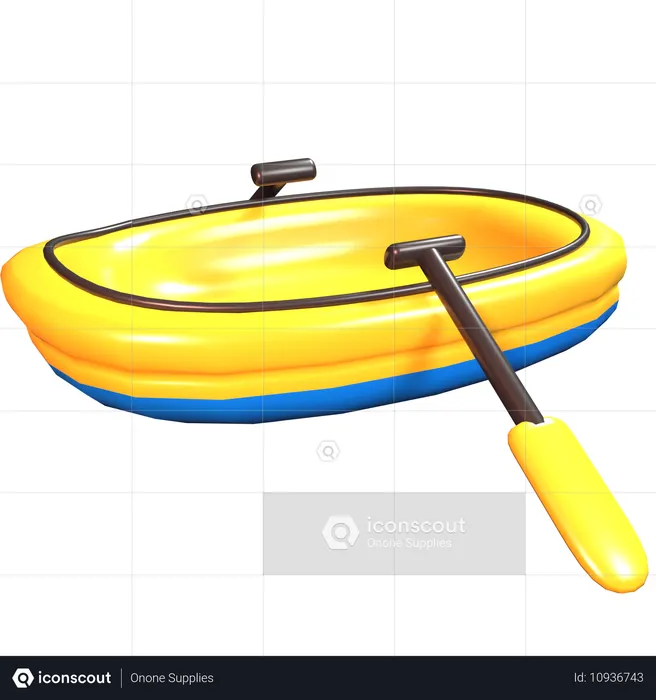 Aufblasbares Rettungsboot  3D Icon