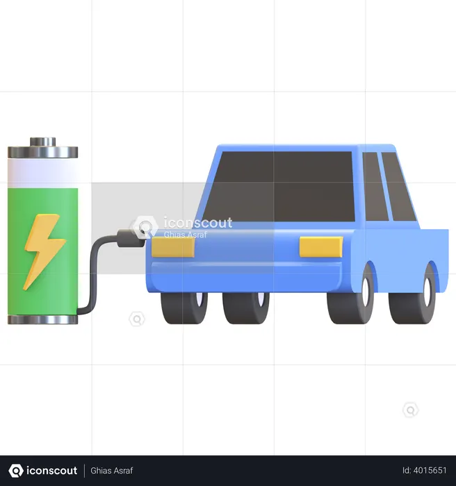 Aufladen von Elektroautos  3D Icon