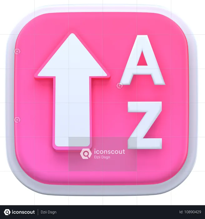 Aufsteigendes Alphabet  3D Icon