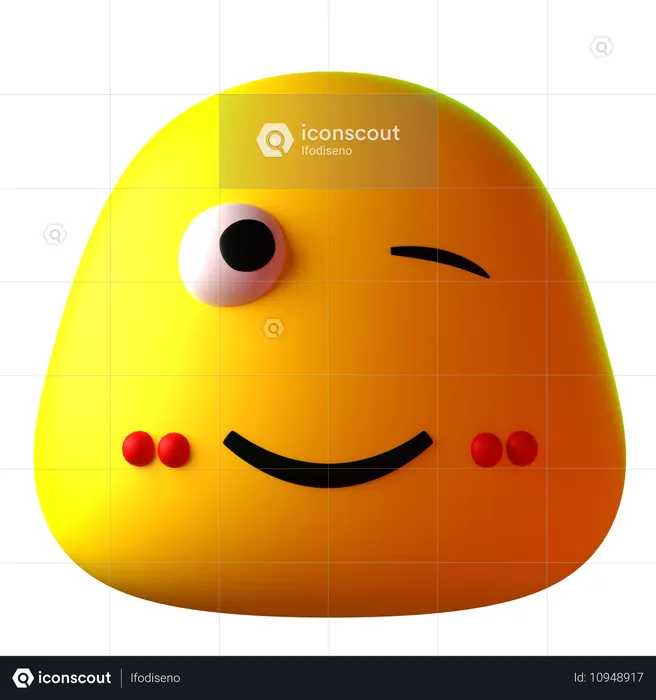 Augen blinzeln Emoji 3D Icon