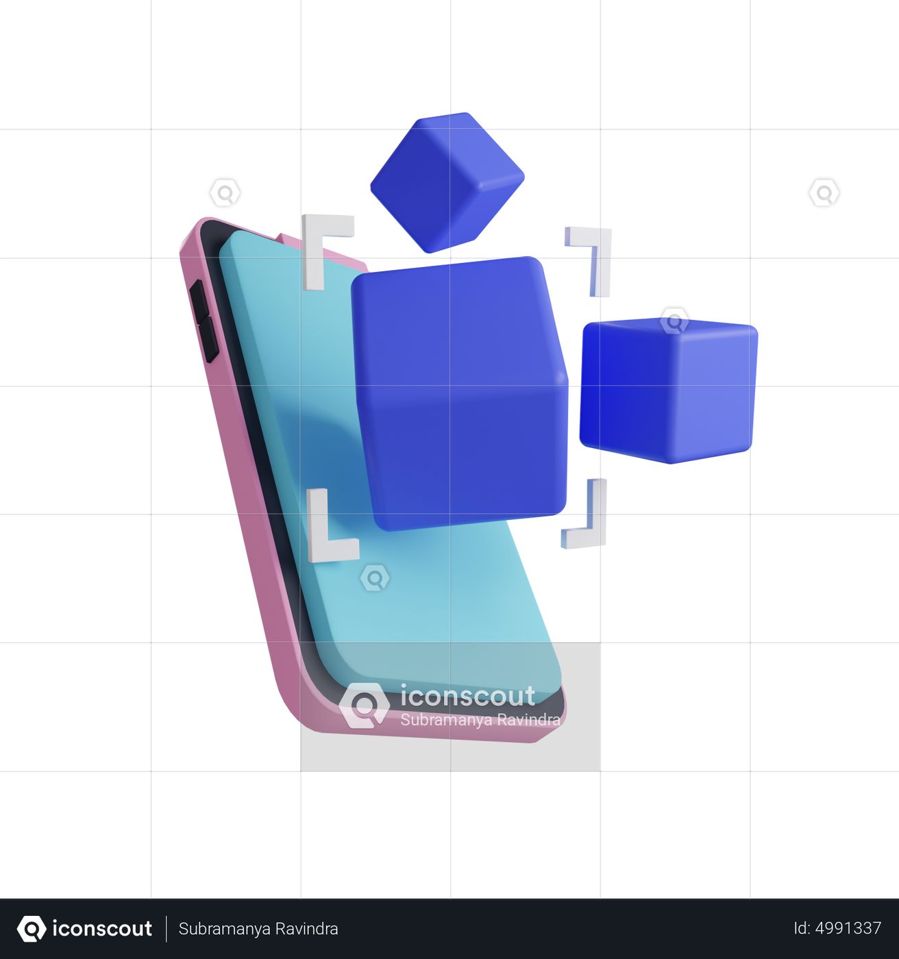 Premium Augmented reality 3D Icon download in PNG, OBJ or Blend format