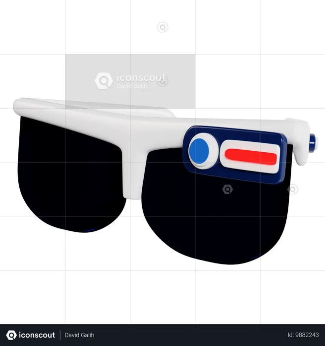 Augmented Reality-Sehbrille  3D Illustration