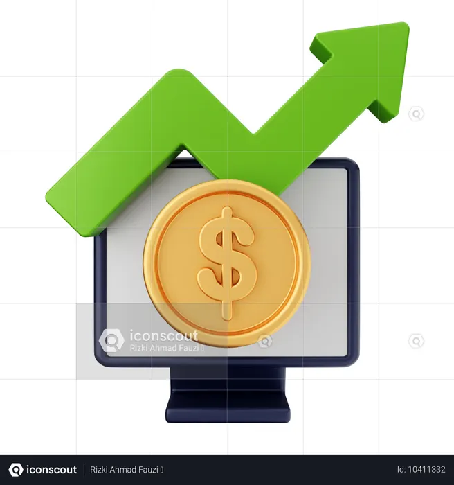 Augmenter le dollar monétaire  3D Icon