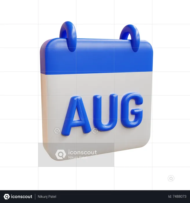 August  3D Icon