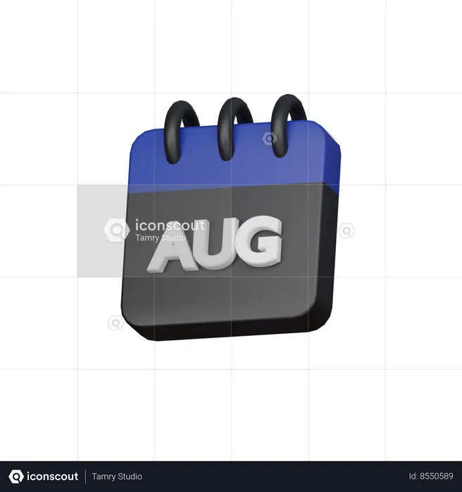 August  3D Icon