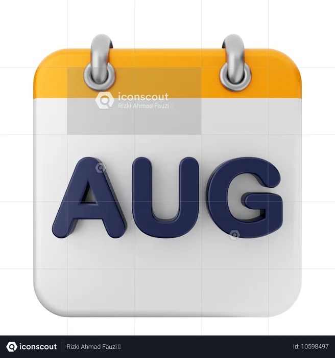 August Calendar  3D Icon