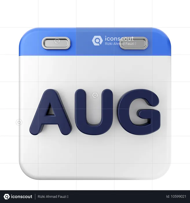 August Kalender  3D Icon