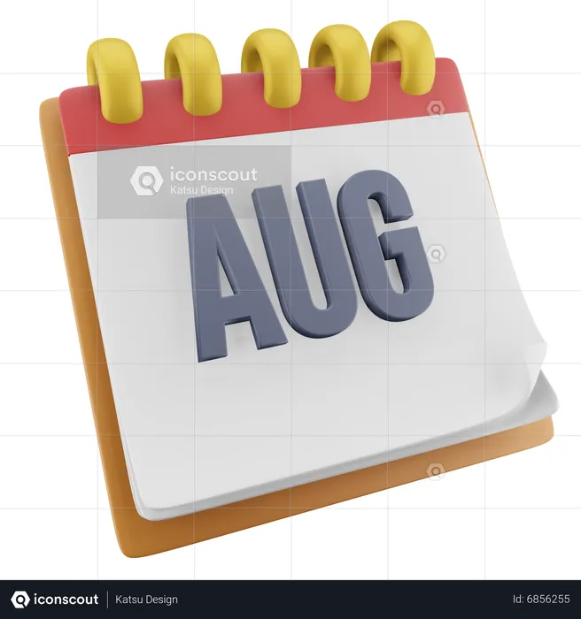 August Month  3D Icon